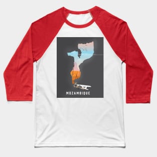 mozambique map travel poster Baseball T-Shirt